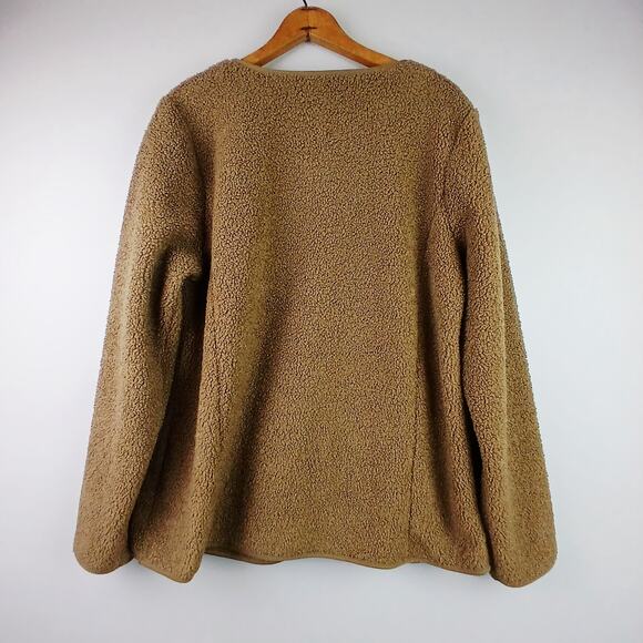 Susan Graver Weekend SZ M Knit Boucle Collarless Jacket In Mocha Haze So Soft - Picture 4 of 6